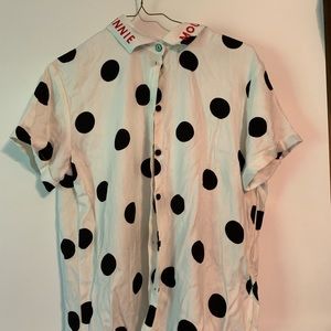 Minnie Mouse button up shirt NWT